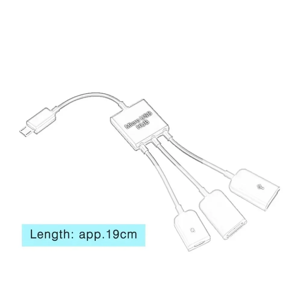 3 في 1 مايكرو USB نوع C HUB ذكر إلى أنثى مزدوج USB 2.0 المضيف OTG كابل محول للهواتف الذكية الكمبيوتر اللوحي 3 ميناء