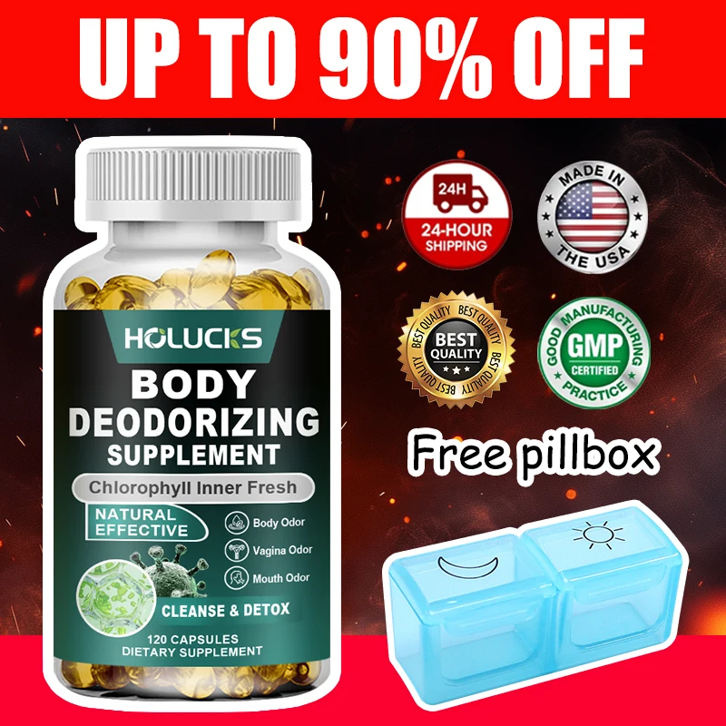 

Premium Body Deodorizing Supplement, Support Reduces Exercise-Induced Odor, Promotes Clean Sweat & Recovery, Digestive Health