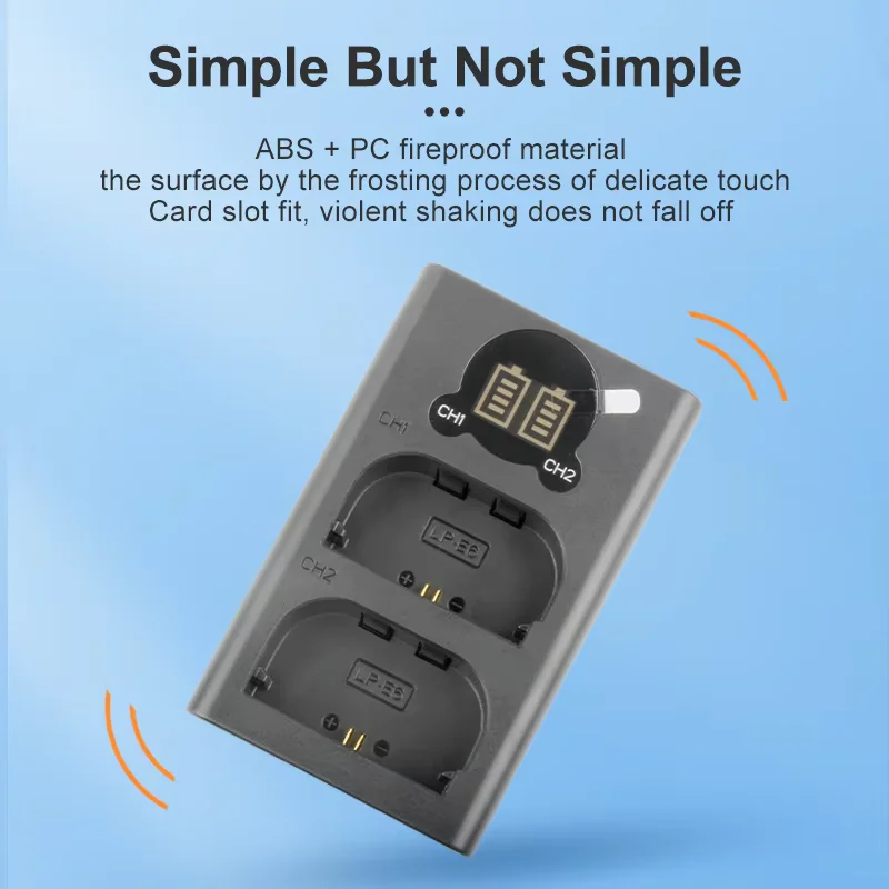 Canon LP E6 LP-E6 LP E6N Battery USB Dual Charger  For Canon 5D Mark II III IV, 80D, 70D, 60D, 6D, EOS 5Ds, 5D2, 5D3, 5DSR, 5D4