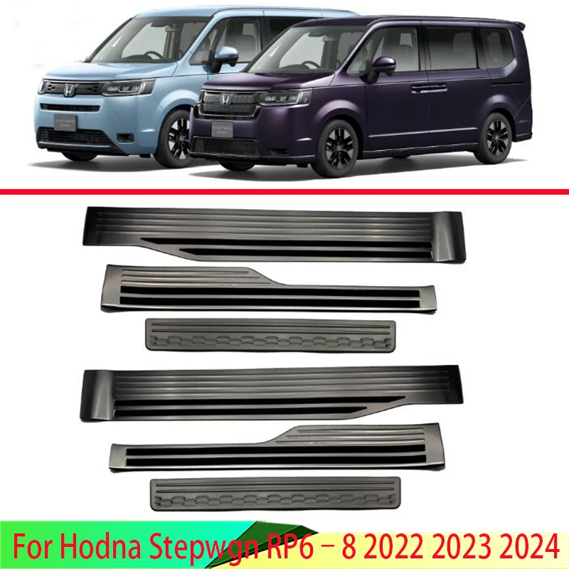 

For Hodna Step wgn 2022 2023 Stainless Steel Ouside Inside Door Sill Panel Scuff Plate Kick Step Trim Cover Protector