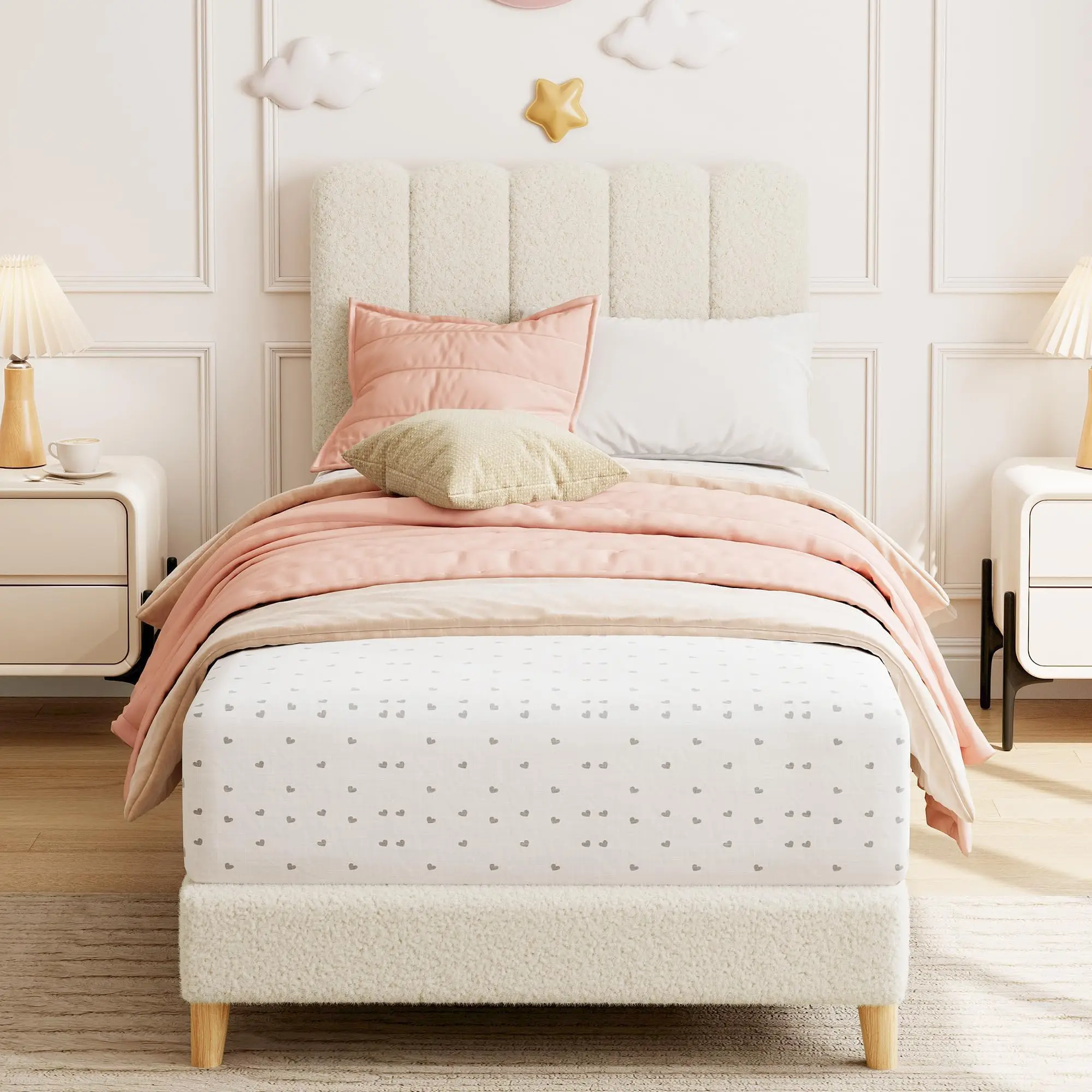 Wave Upholstered Twin Bed 1