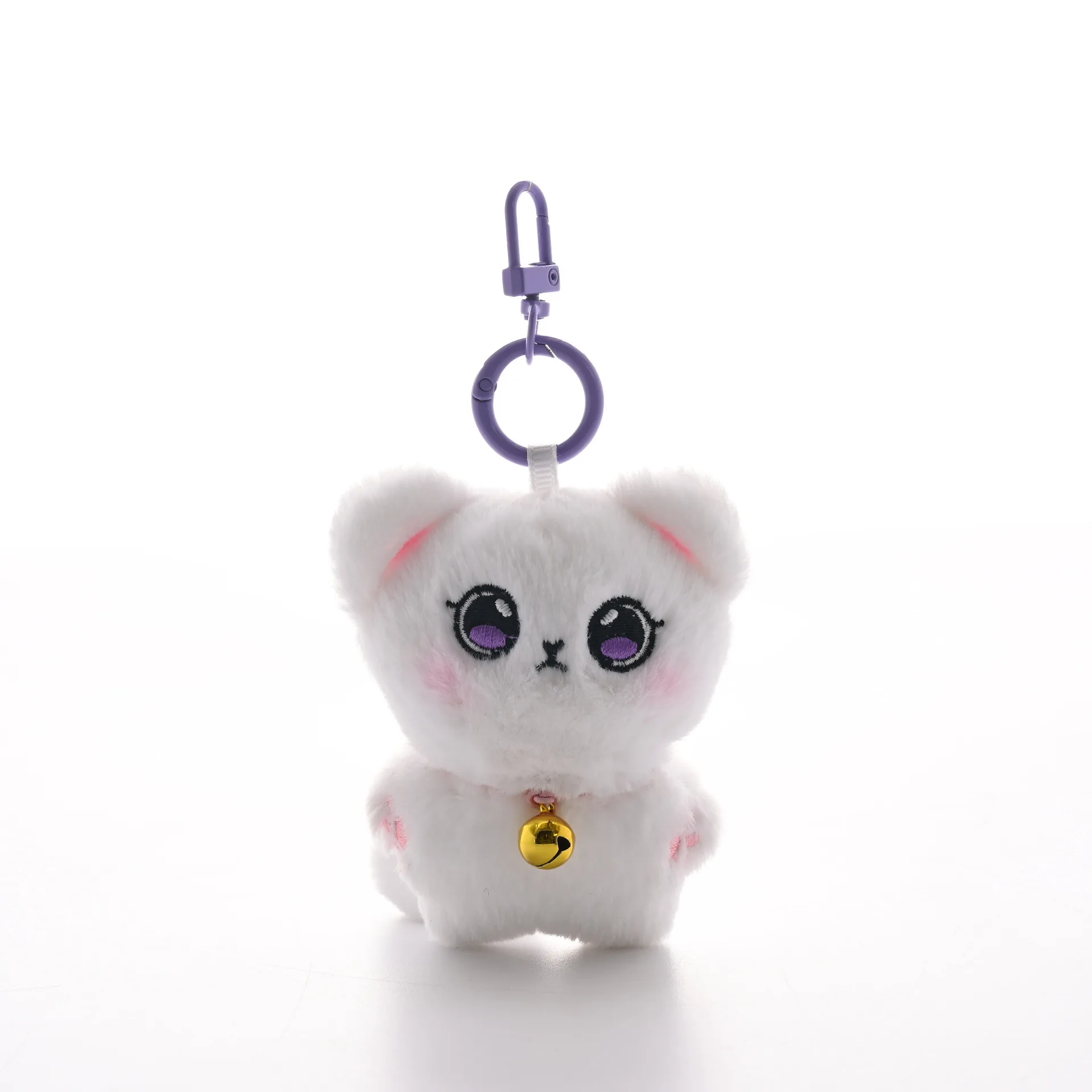 LLavero de felpa de familia de gatos, colgante de gato con calibre de nariz pequeño, mochila, colgante de muñeca