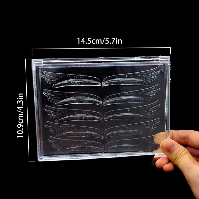 Cuscinetti in silicone per sollevamento ciglia Trasparente a forma di ala Glitter riutilizzabili sotto l'estensione delle ciglia Ciglia Perm Bigodino Accessori per il trucco