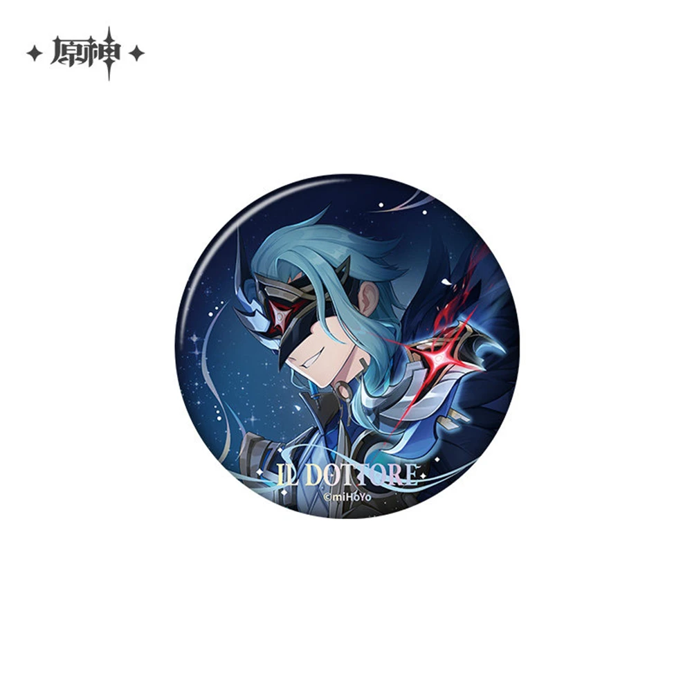 58mm Game GENSHIN IMPACT A Traveler on a Winter's Night Il Dottore Cosplay COSTUME Badge Pin SPTE Tinplate Brooch Prop Gilf