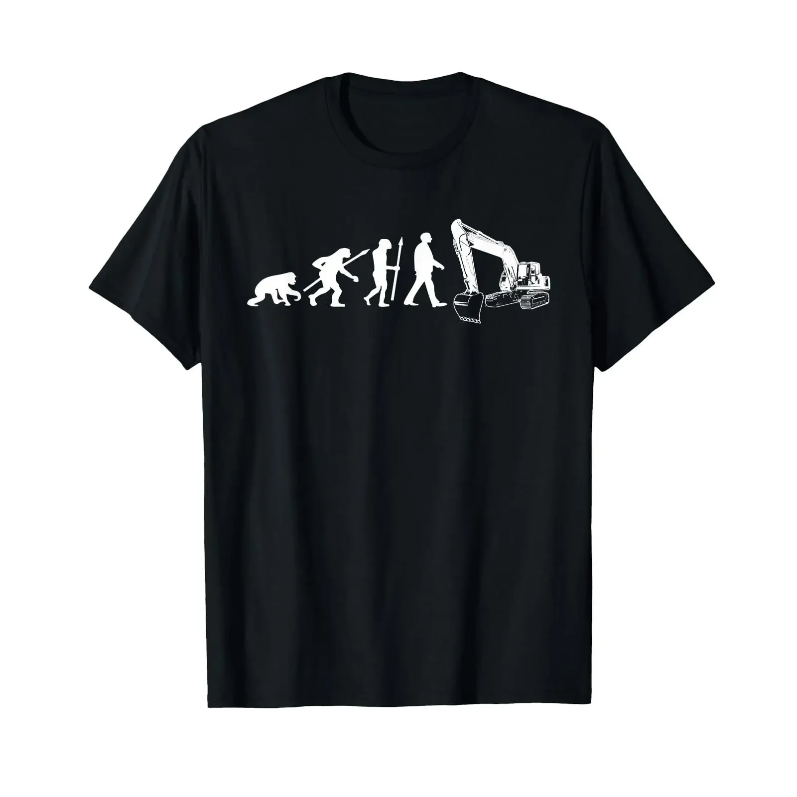 T-shirt Excavator Evolution Operator pour ouvrier de chantier, vintage, lavé, élégant, respirant, doux, pour un usage quotidien