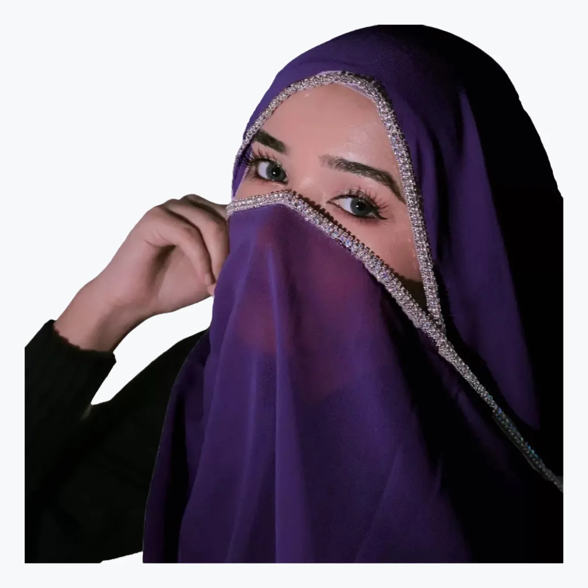 175 * 75 high-brightness diamond chain chiffon headscarf, gauze, sunscreen and dust-proof headscarf, Muslim women's headscarf