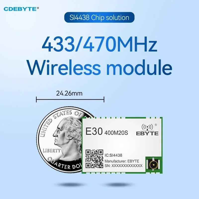 SI4463 SI4438 E30-400M20S(4463)/(4438) 433MHz 470MHz SPI 2.5km 20dBm 100mW Wireless RF Module Receiver IoT DIY