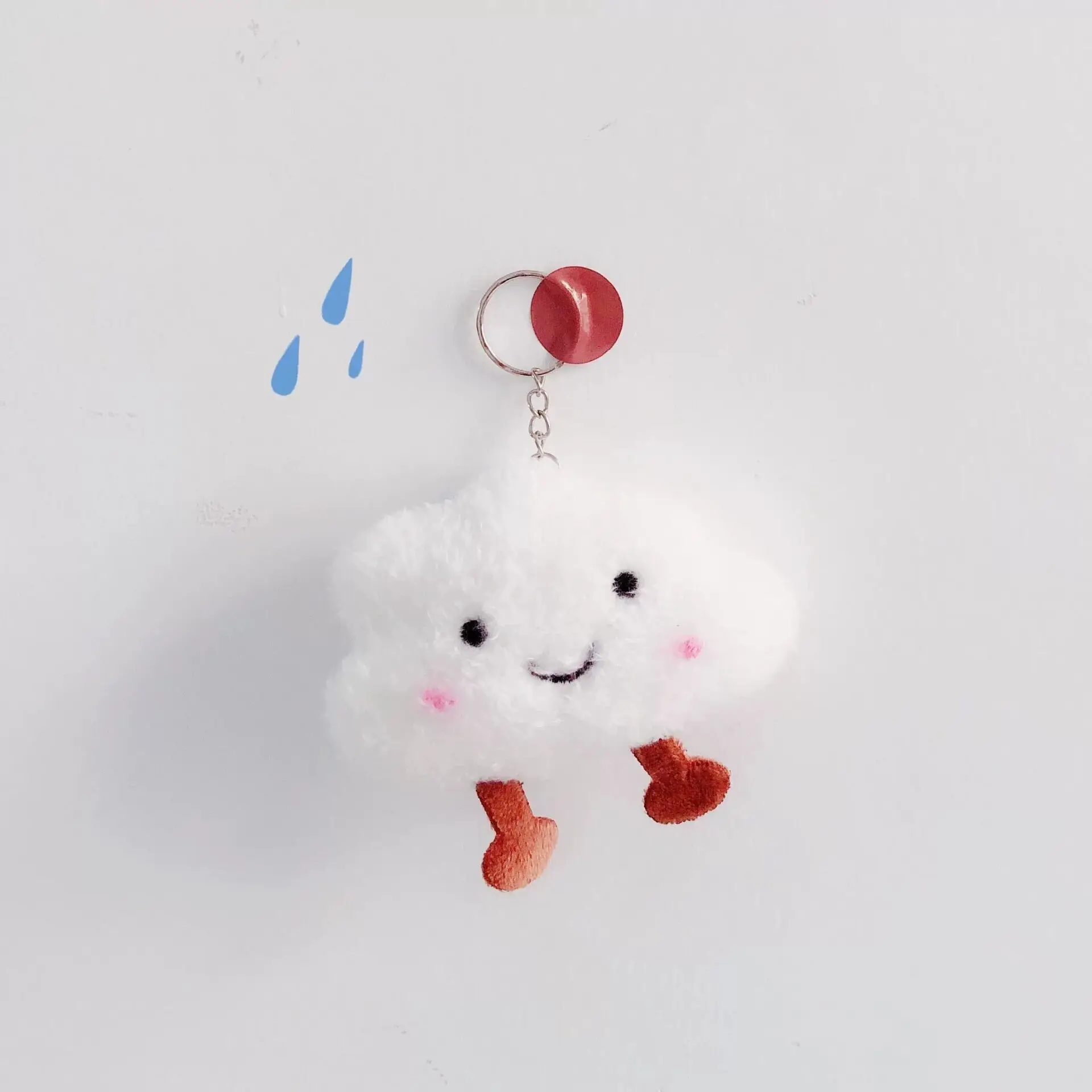 100 Pcs New Hairy Little Cloud Pendant Shy Little Cloud Car Keychain Bag Charm Gift Female