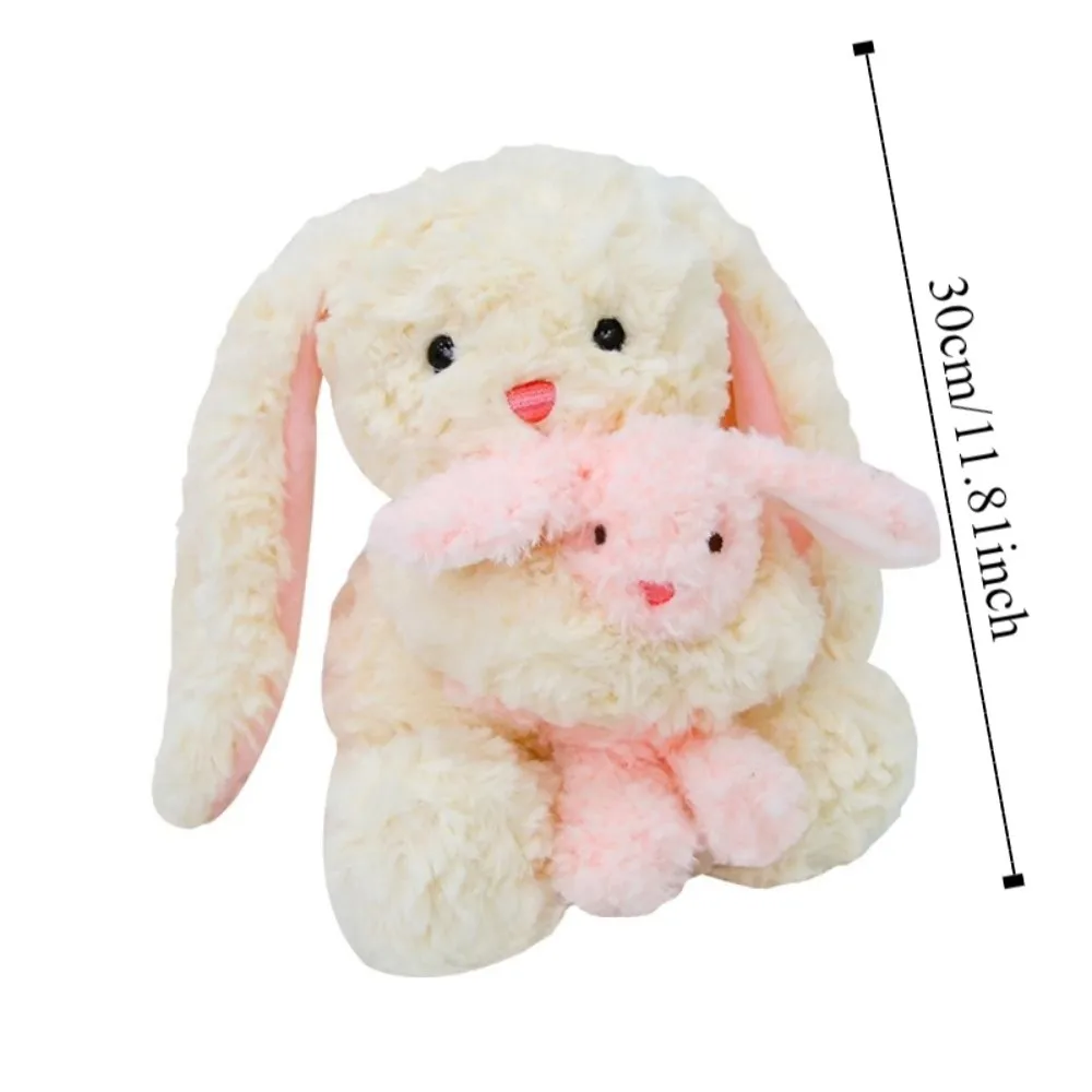 Conejo esponjoso Kawaii, colección hecha a mano, muñeco de conejito relleno, cómodo, suave, oso para padres e hijos, regalos de animales de peluche