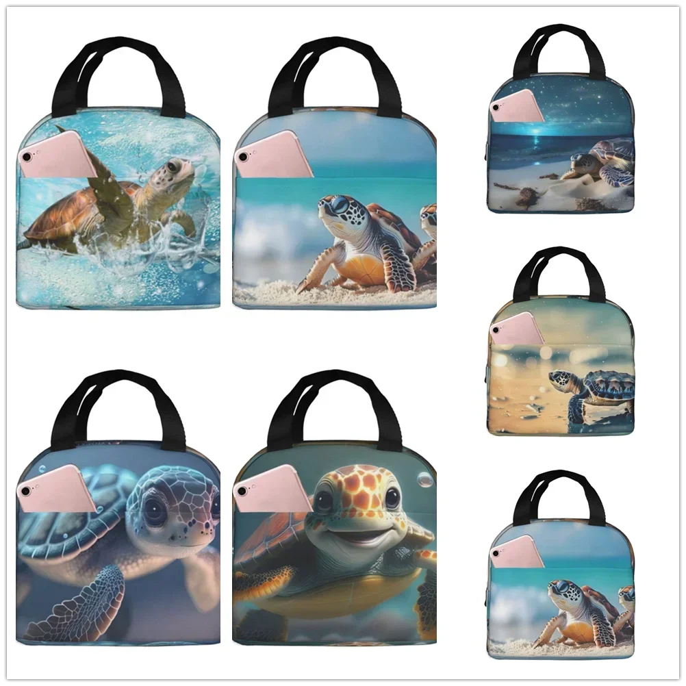 Beach turtle animal Insulated Thermal Bag Lunch bag Foods Drink Storage Leakproof Picnic Camping Bags Outdoor Box beach