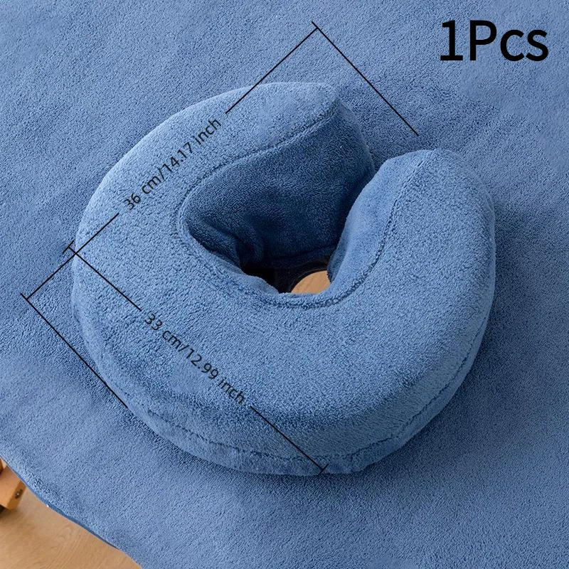 *U-Shaped Facial Pillow Cover Microfiber Face Cradle Covers Large Size Soft And Reusable Massage Headrest Cover Beauty Supplies