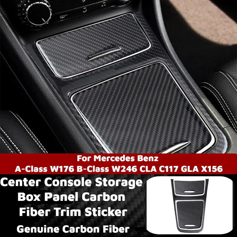 

Car Center Console Storage Box Panel Carbon Fiber Trim Sticker For Mercedes Benz A-Class W176 B-Class W246 CLA C117 GLA X156.