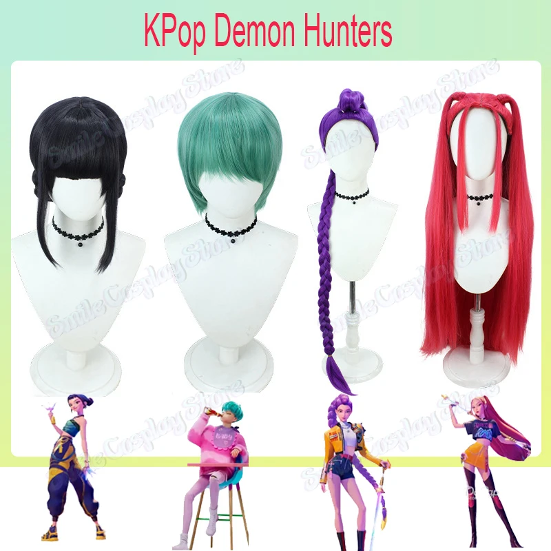 

Kpop Demon Hunters Парик Руми Мира Зои Сая Мальчики Детский Парик Мужчины Женщины Синтетические Волосы Бесплатная Парик Кепка Косплей Хэллоуин Реквизит Для Вечеринки