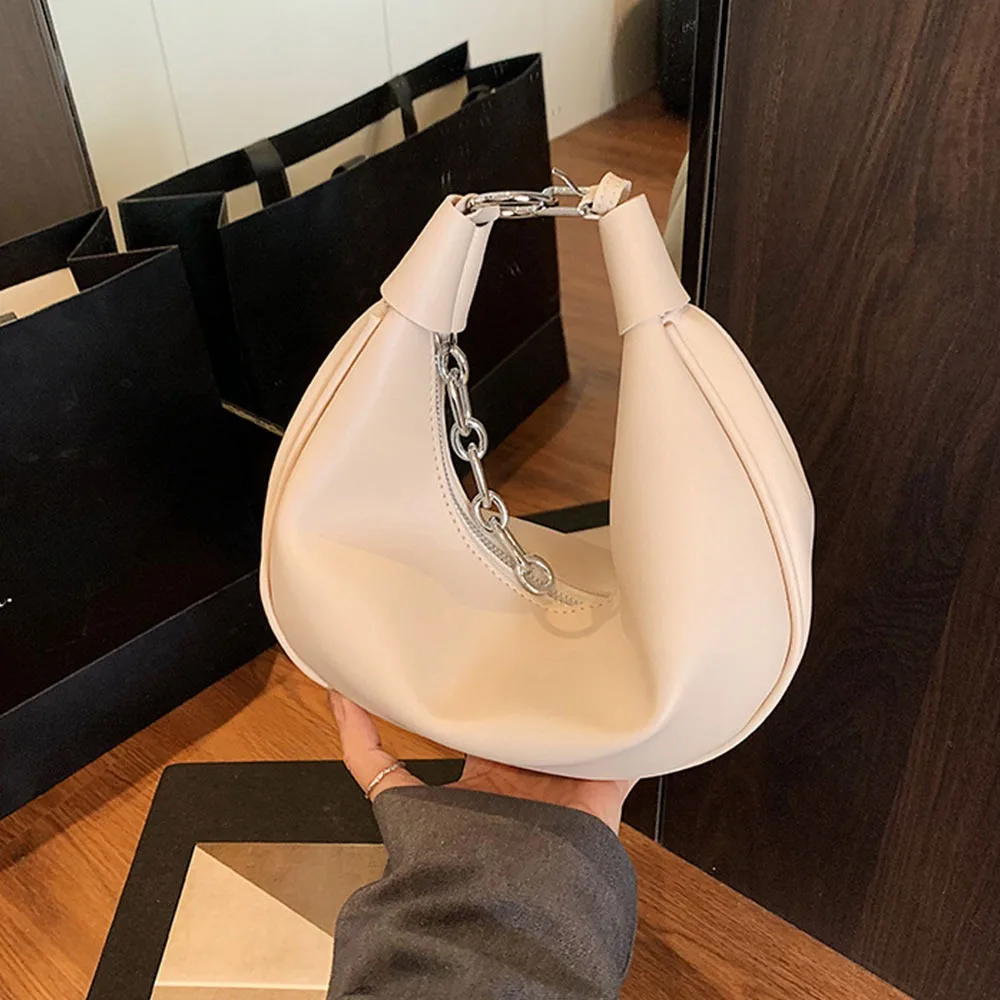 

Versatile Multi-color Tote Bag Large Capacity Waterproof Underarm Bag Dumpling Shaped PU Shoulder Bag Gifts