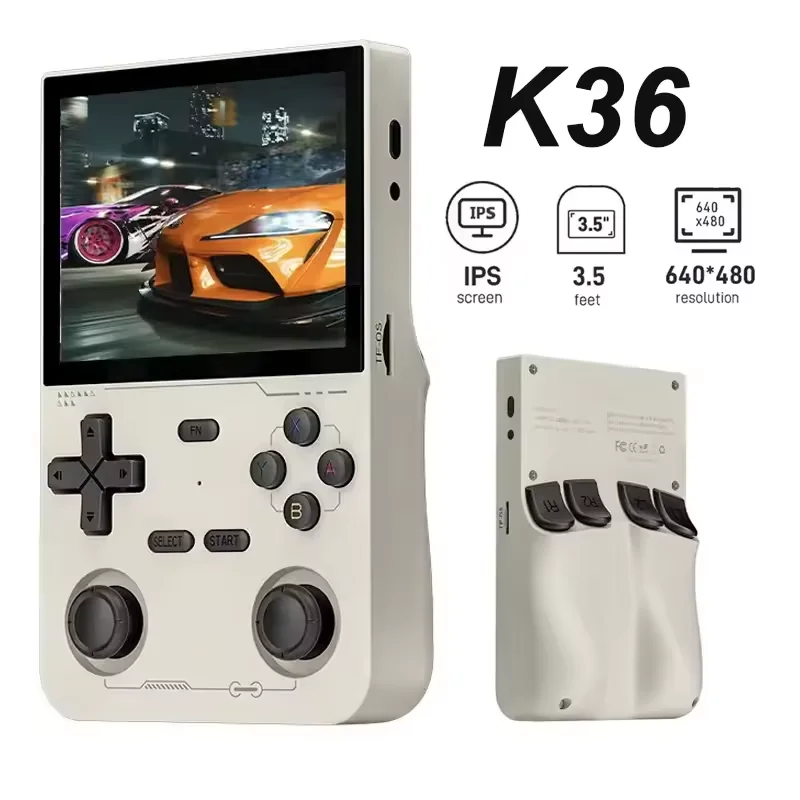

K36 Retro Handheld Video Game Console Linux System 3.5-inch IPS Screen Portable Handheld Video Player Suitable for PS1/PSP/N64 ﻿