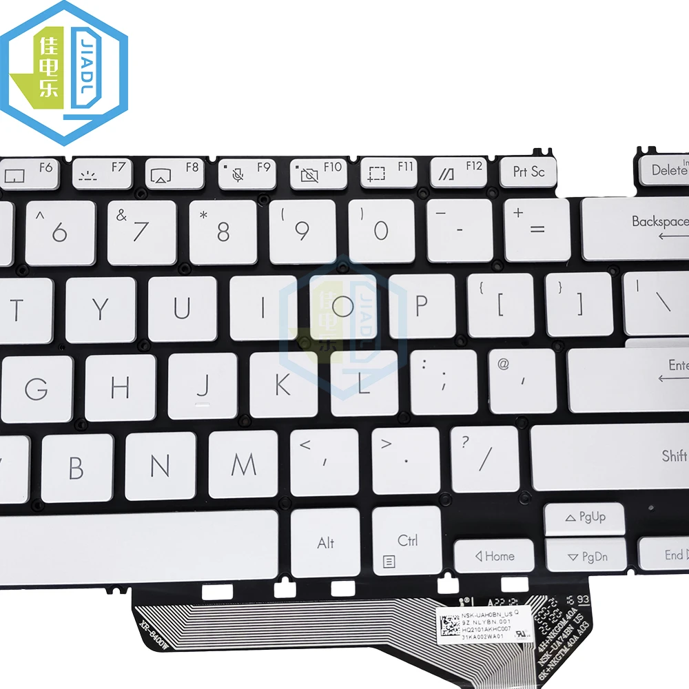 Imagem -02 - Teclado Luz Retroiluminada com Teclados Prateados Reino Unido gb Eua Inglês Teclado para Asus Zenbook Ux3402za Ux3402va Ux3402 Notebook
