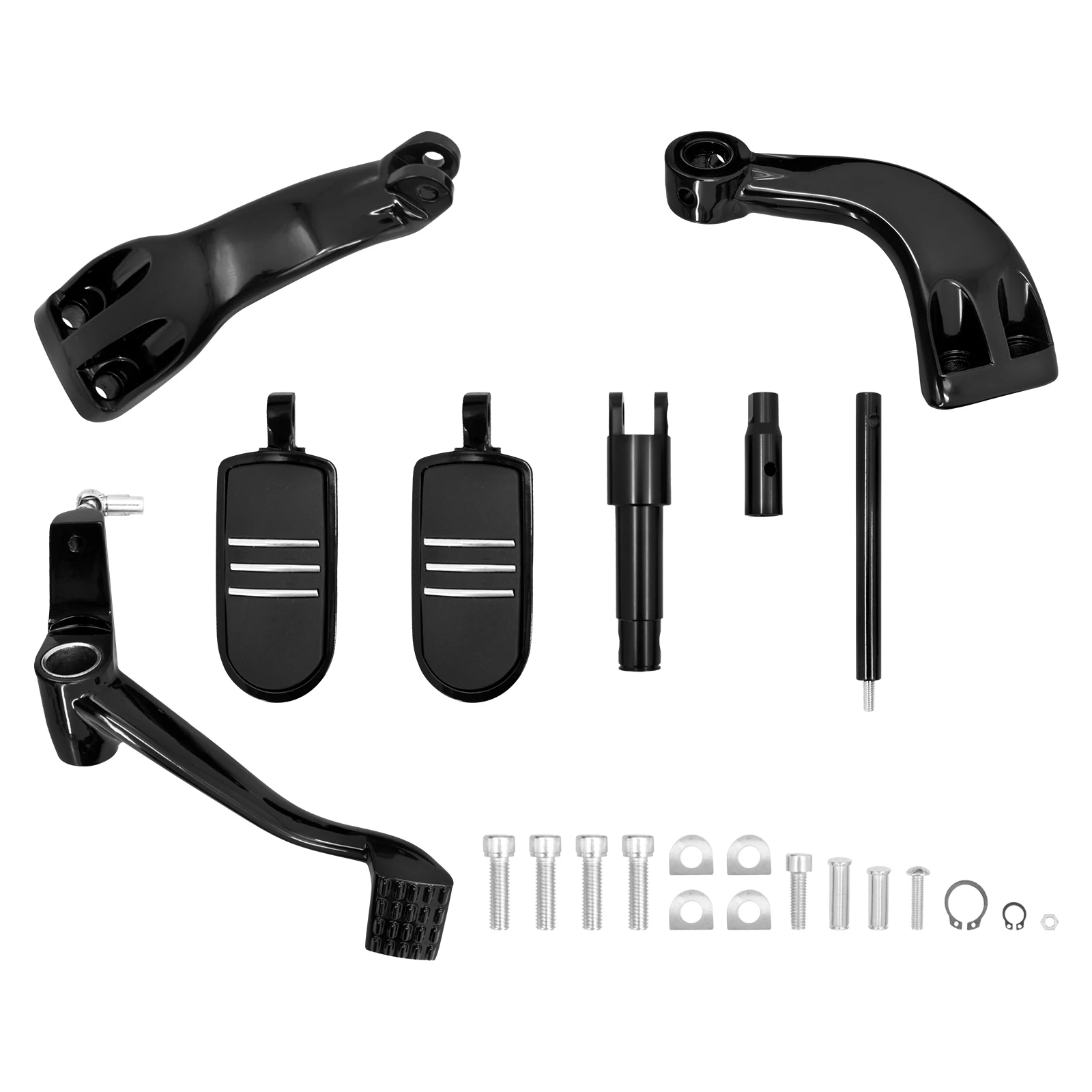 Motorcycle Mid Control Kit FootPeg Pedal Brake Levers Black For Harley Sportster XL Iron SuperLow 883 1200 48 Roadster 2014-2023