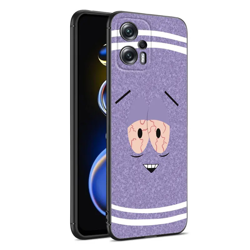 Cartoon S-South P-Park Black Silicone Phone Case For Xiaomi POCO X3 X4 NFC F2 F5 M3 M4 M6 X3 X4 X5 Pro 5G F3 GT C65 F4 M5 X2