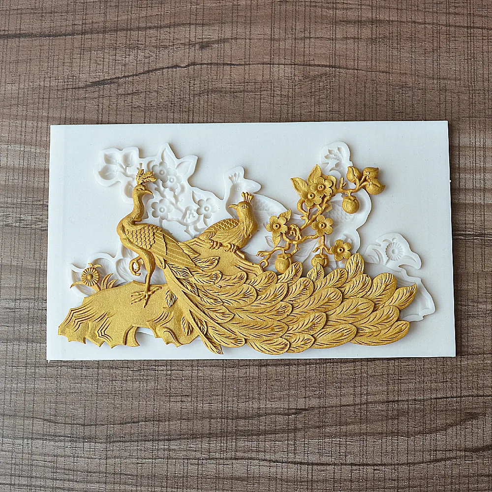 Peacock Silicone Mold Fondant Mold Cake Chocolate Chewing Gum Decoration Mold Holiday Decoration Mold Kitchen Baking Mold