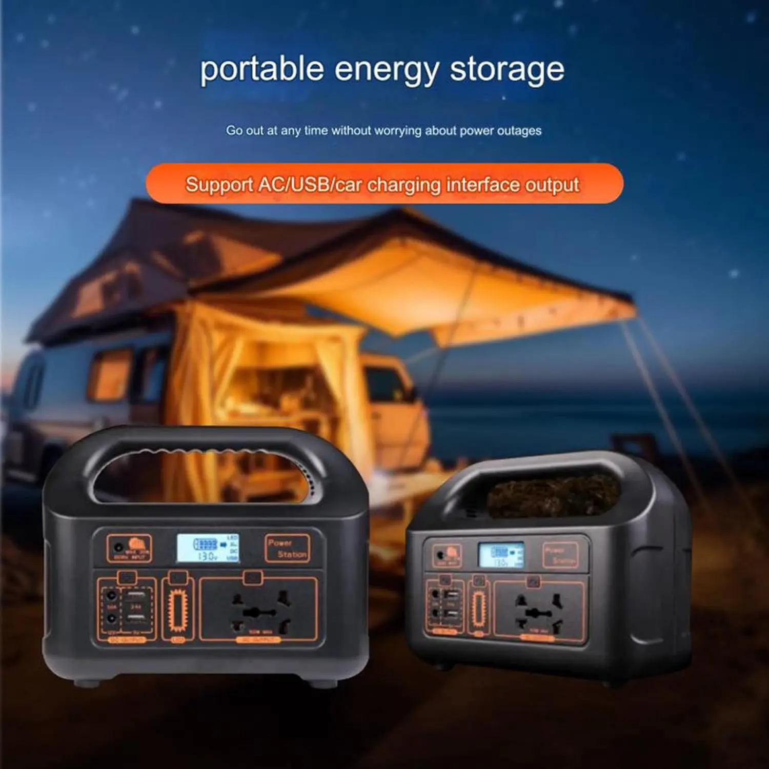 100W Portable Solar Power Station LED Display Battery Power Outdoor Camping Power Bank Outdoor Power Supply for Travel Adventure