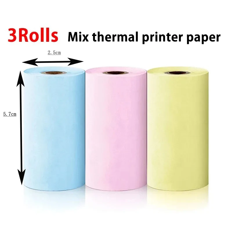 57MM Rolls Mini Printer Thermal Paper Label Sticker Self-adhesive Printing Paper For Mini Printer Kids Instant Print Camera