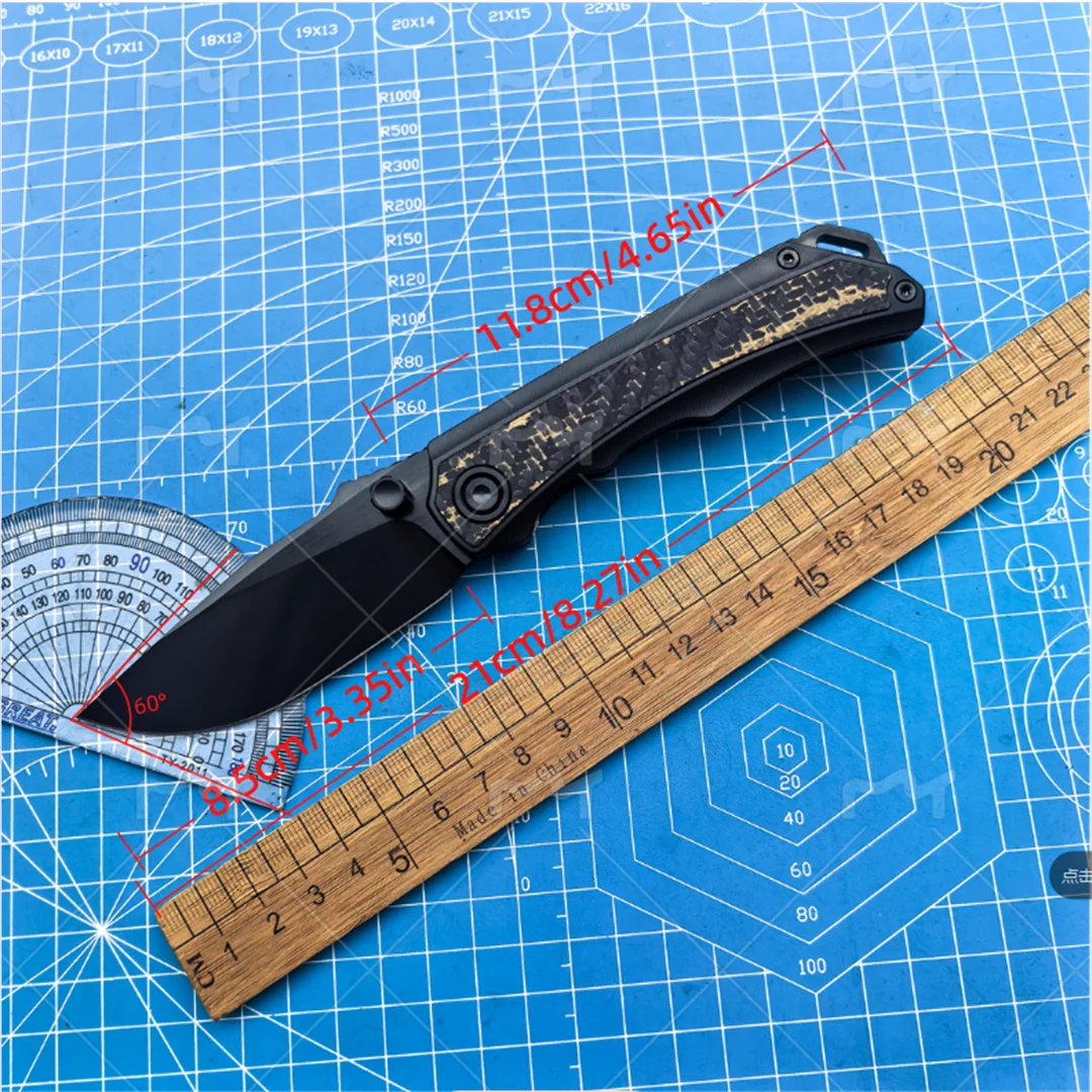 M390 Steel DLC Folding Knife Titanium Alloy Handle Ceramic Bearings Camping Outdoor Rescue Hunting EDC Fishing Defense Tool