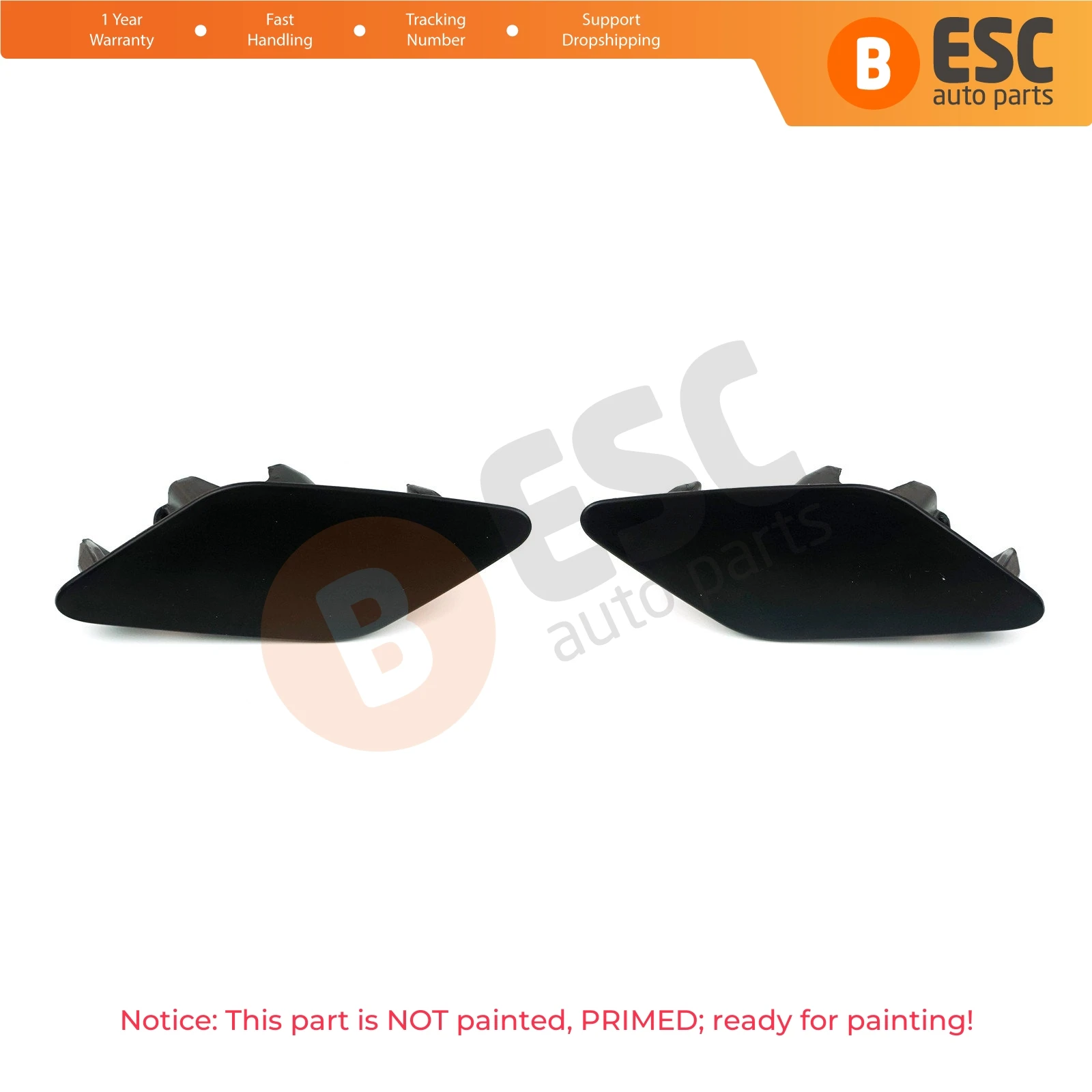 ESC ESP1019 Front Bumper Headlight Washer Cover Cap Front Left Right Set 3G0807937GRU 3G0807938 for VW Passat B8 3G 2015-2019