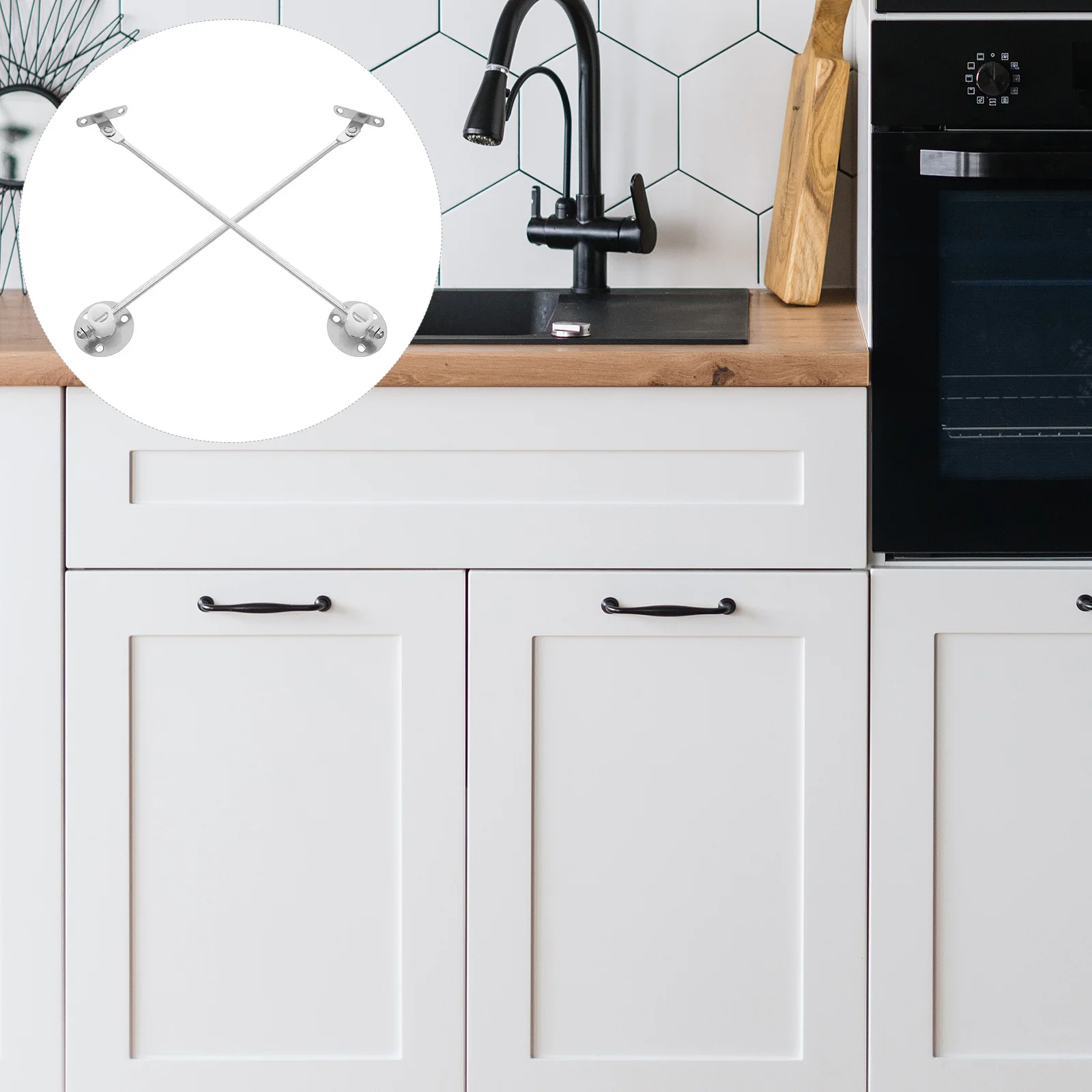 

6Pcs Cabinet Door Support Rod Heavy Duty Quiet Close Drop Down Hinges Soft Close Lid Support for Kitchen Cupboard