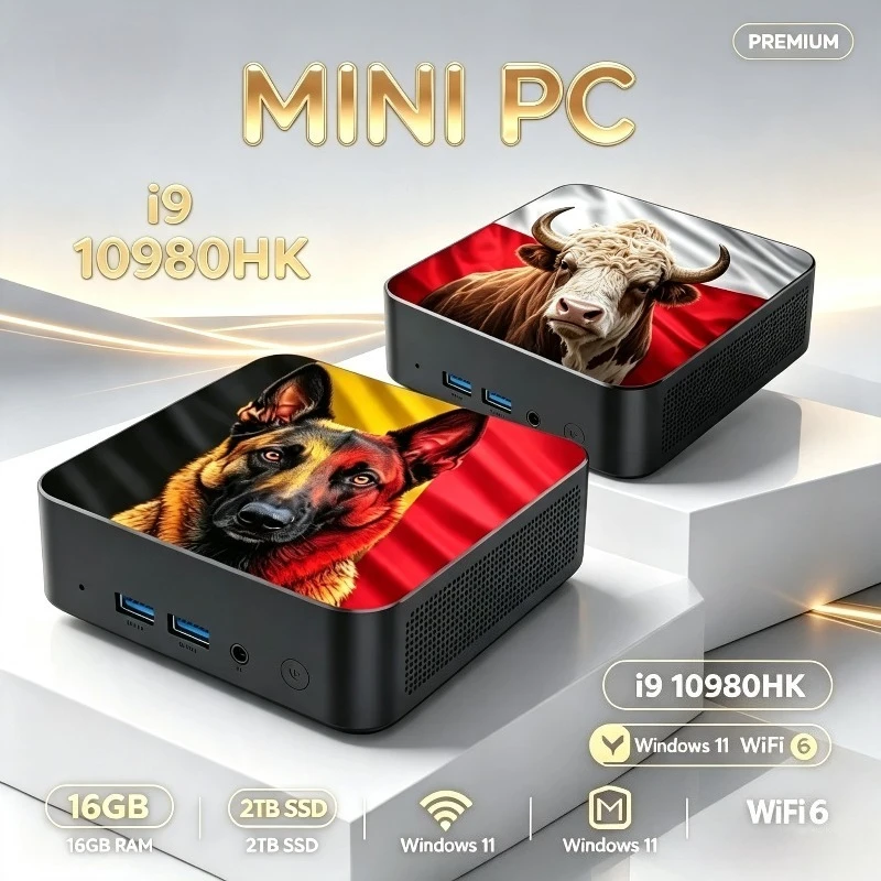 Mini PC Powerful Intel Core i9 10980HK Windows 11 16GB RAM DDR4 1TB 2TB SSD WIFI 6 BT5.2 4K HD Desktop Computer Gaming Pc Gamer