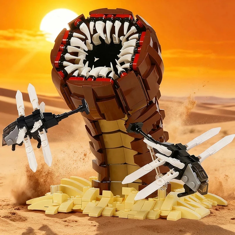 

Creative 932PCS Sarldworms of Dune Building Blocks Movie Dune Ornithopter Assemble Bricks Toys Gift For Children Kids