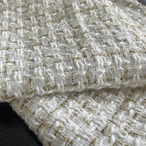 Kleiner goldener Seidenduftstoff, Polyester Wolle Tweed, weibliche Schuhe Hüte Taschen, DIY -Kleidungskleid, handgefertigtes Nähen, 1 m, 2 m, 3m 9 Hauptverkaufs -Rucksack Rip Stop - №8