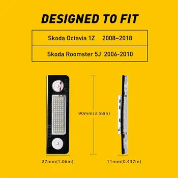 適用於斯柯達明銳 1Z 2008-2018 和 Roomster 5J 2006-2010 的 2 個 Canbus LED 車牌燈 10 最佳銷售 2006年式Skoda明銳 - №3