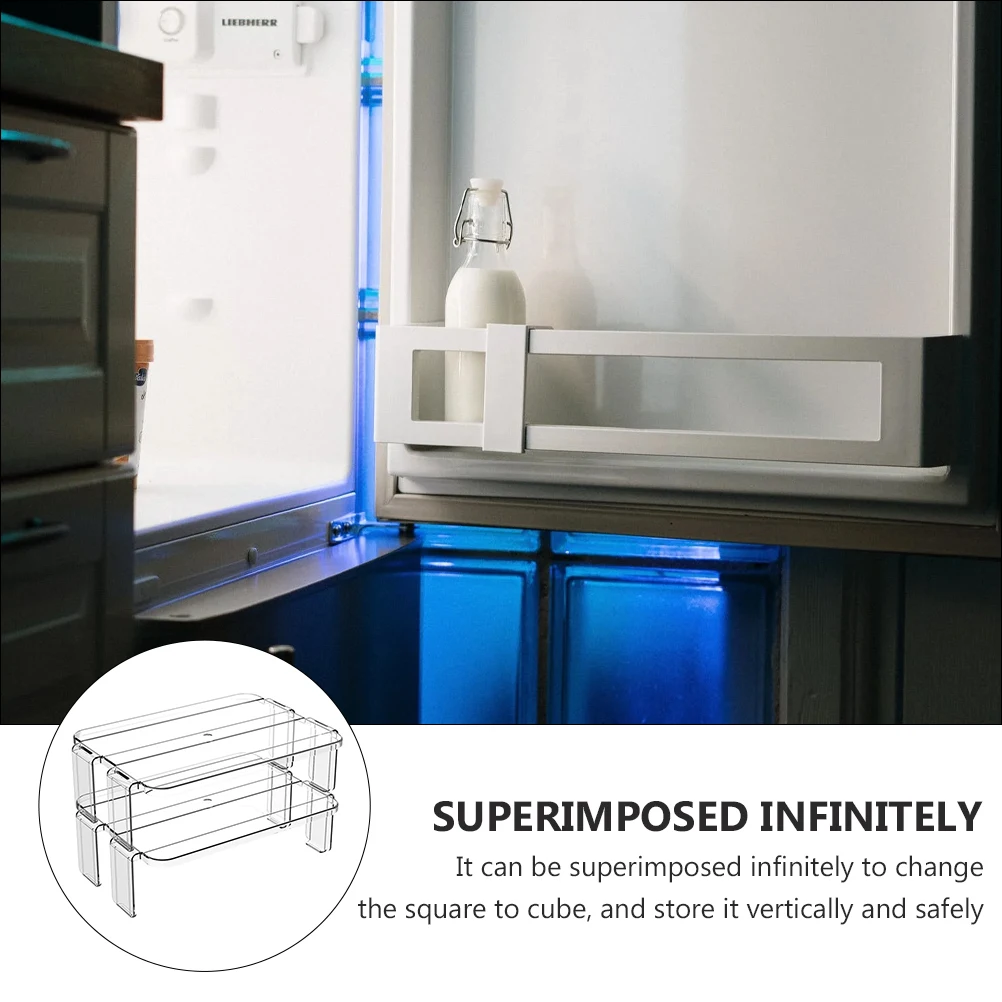 

2 Pcs Storage Shelving Refrigerator Shelf Multi-layer Multi-function Rack Holder Multifunctional