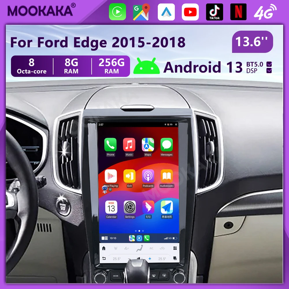 

13.6'' Android 13 Tesla Style For Ford EDGE 2015-2018 Car Radio Auto Carplay Multimedia Player GPS Navigation Head Unit Stereo