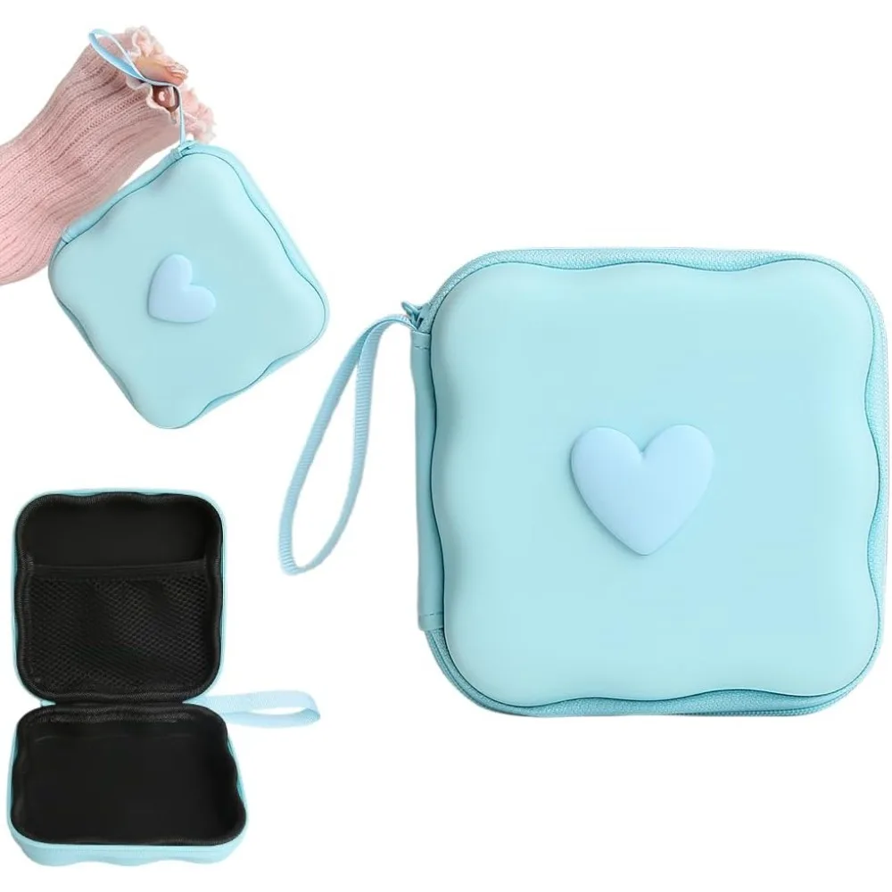 Charger Protective Case & Organizer – Cute 3D Heart & Wave Pattern – Doubles As Earphone Cable Protector