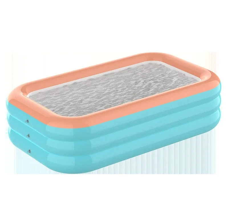 Outdoor Yard Rectangular Inflatable Tub Foldable Adult Bathing Pool PVC Multi-layer Leisure Water Basin，Without inflation pump