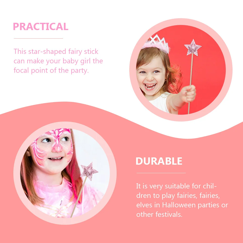 

2 шт., палочки в форме звезды, безопасный материал из деревянной ткани, реквизит для дня рождения, палочка со звездой для маленьких девочек, подарок для косплея