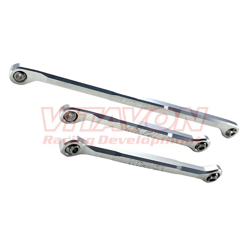 VITAVON CNC Alu 7075 Front Steering Links Set for TRAXXAS TRX-4 TRX-6 1:10 Silver