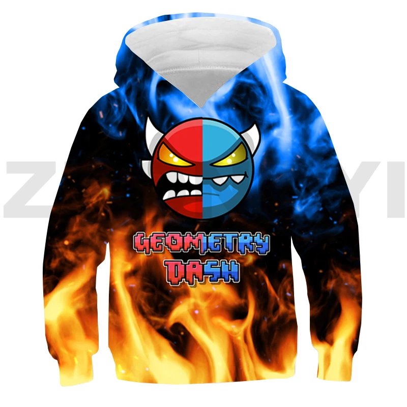 

3D Angry Geometry Dash Game Hoodie Anime Clothes Tracksuit Men Comfortable Outerwear Lounge Wear Boys Kids Sweatshirt Streetwear