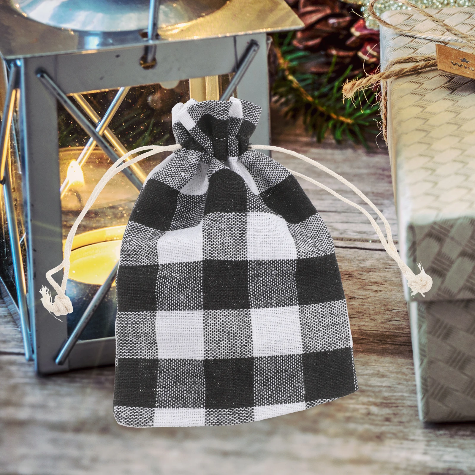 

12 Pcs Candy Bag Christmas Goody Bags Small Rope Drawstring Cloth Cotton Reusable Child