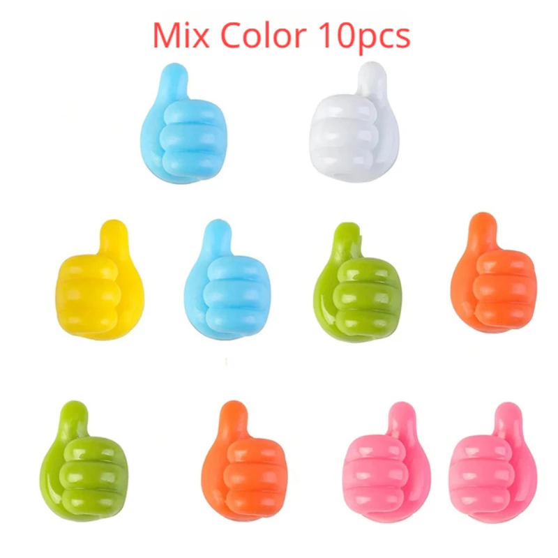 10pcs Hand-shaped Rubber Holder Glasses Cable Power Cord Charging Line Self Adhesive Mini Hook Car Storag Organizer Gadget