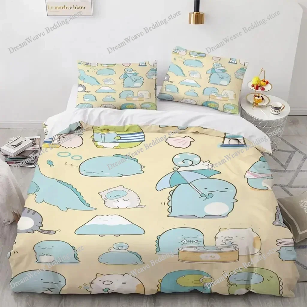 

Sumikko Gurashi Luxury Bedding Set Japan Anime Cartoon Duvet Cover Set Comforter Bedspread Twin Single Size Printed Home Textile