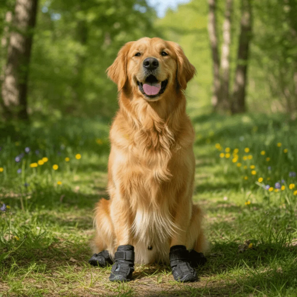 

4pcs/set Adjustable Dog Anti-Slip Shoes Comfortable Self Adhesive Pet Foot Covers Breathable Wear-Resistant Dog Walking Shoes