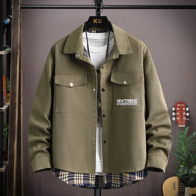 

2025 Spring and Autumn Fashion Trend Printed Sports Korean Jacket Men's Casual Loose Comfortable High Quality Plus-Size Coat