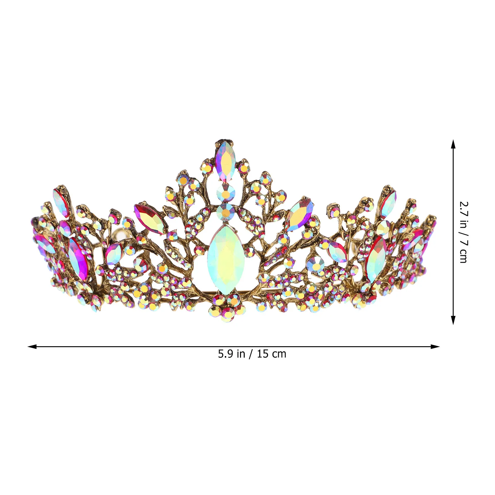

1Pcs Colorful Crown Headband Shiny Rhinestone Bridal Tiara for Women Elegant Wedding Crown Party Hair Accessory Lightweight