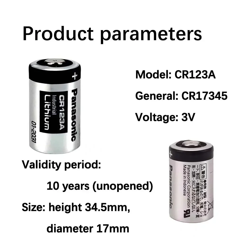 2PCS Batteria originale per fotocamera Panasonic 123 al litio 3V Arlo CR123A CR17345 DL123A EL123A 123A