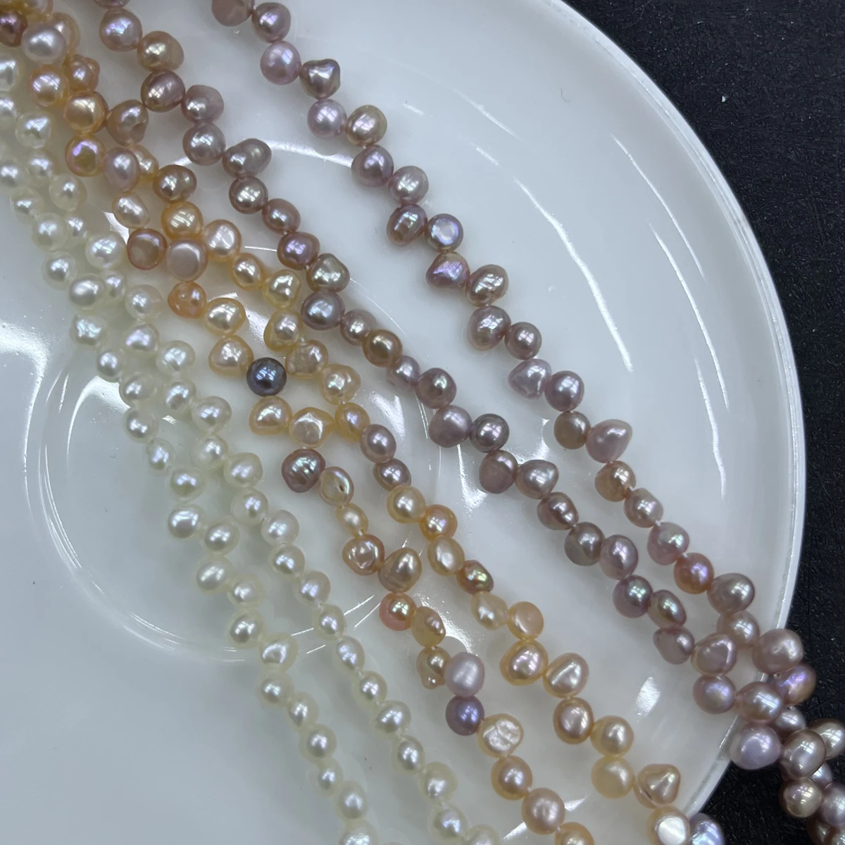 Natural Freshwater Pearls 4-5mm 4A Yellow White Baroque Pearl Bead Jewelry Make DIY Necklace Bracelet Accessories Women Wedding