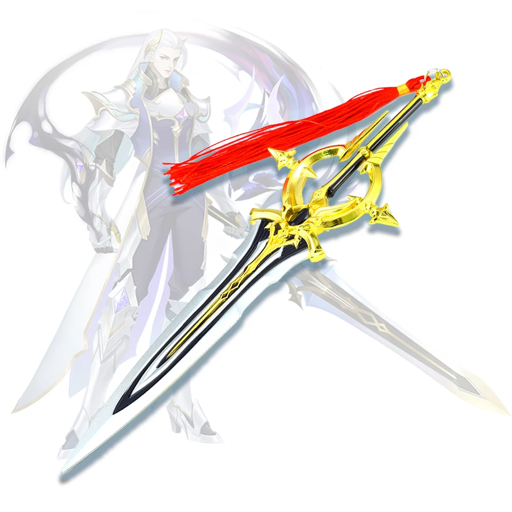 King of Glory Game Peripheral 22cm Sword Character Kai Silver White Aria Zinc Alloy Weapons Model Ornaments Collection Gift Toys
