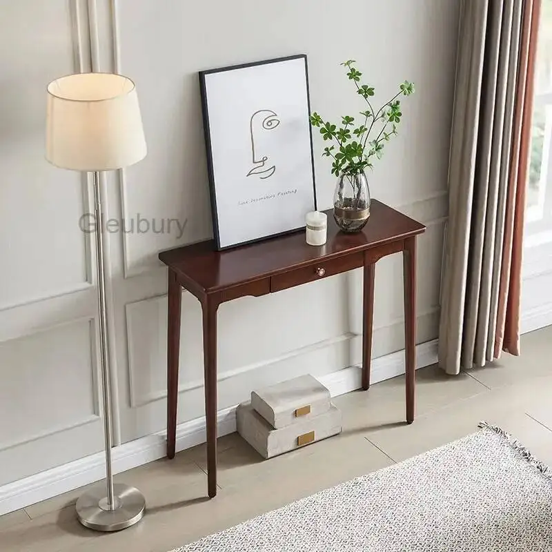 Mesa Esquinera Vintage Minimalista y Moderna, Elegante Mesa Consola Nórdica, Mesa Esquinera de Lujo Moderna para Sala de Estar, Muebles para el Hogar