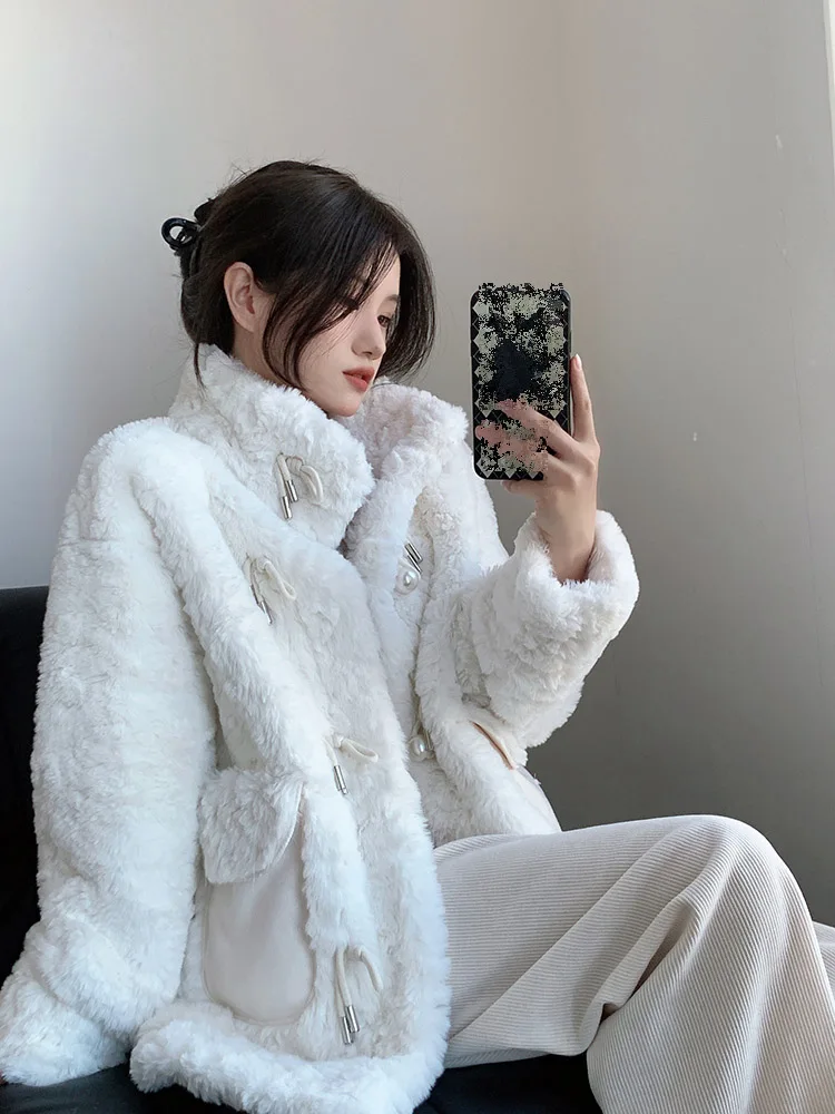 Women\'s Clothing Mid-Length Thickened Faux Fur Coat Winter New NO.4
